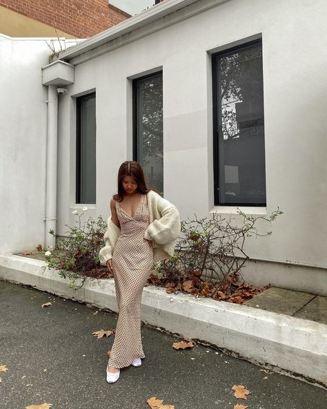 Neutral tones 🤎 @grwmichelle styles our Verlaine Beige Maxi Dress & Bad Habits Cream Knit Cardigan Dress And Cardigan Outfit, Beige Maxi Dress, Cream Knit Cardigan, Maxi Dress Outfit, Down The River, Beginning Boutique, Cardigan Outfits, Beige Dresses, Maxi Knit Dress