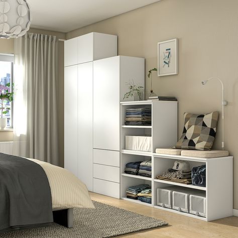 Platsa Ikea Ideas Bedroom, Platsa Ikea Ideas, Thomas Bedroom, Ikea Bedroom Storage, Sloping Ceiling, Armoire Ikea, Ikea Uk, Recycled Door, Smart Bedroom