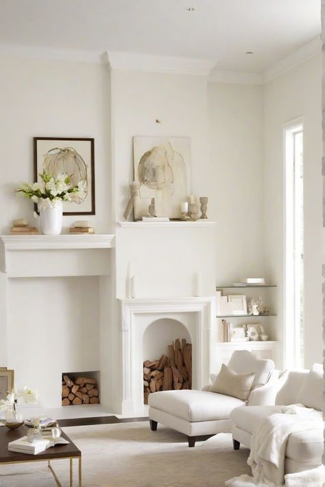 living room design, wall painting, home decoration, room decor Antique White Walls Living Room, Brilliant White Walls Living Room, Off White Living Room Walls, Sw White Paint Wall Colors, Sw Pure White Walls, White Paint Living Room, Brilliant White Walls, Paint Makeover, Paint Guide