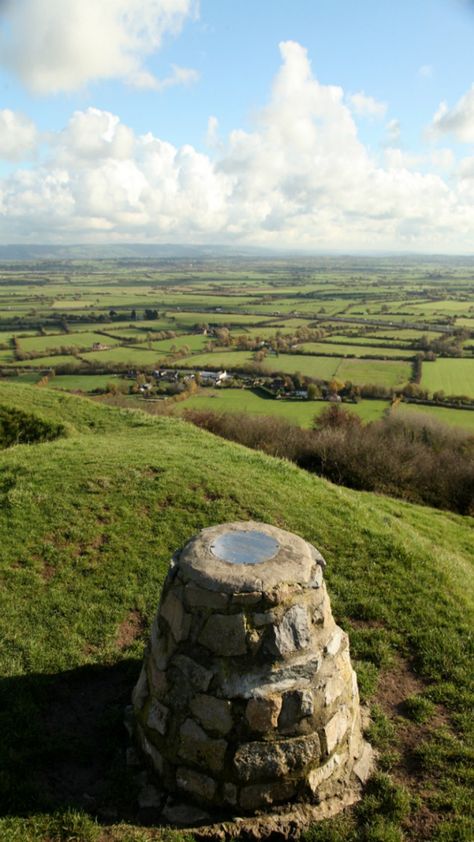 Views over the Somerset Levels from Brent Knoll Mendip Hills, Tudor Houses, Scott Street, Somerset Levels, Garden Walls, Somerset England, Hidden Garden, Tudor House, England Travel