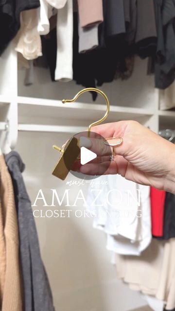 Hillary |  Design | LifeStyle | Content Creator on Instagram: "AMAZON Closet Must Have⁣ ⁣ Link in Bio to SHOP OUR HOME. Select SHOP INSTAGRAM & find this cover photo. Comment SHOP for links. ⁣https://shop.thehillarystyle.com/amzn/ClosetOrganizingLIST ⁣ I cannot believe what a game changer this simple little clip has been for my closet. No more digging through shorts to find the perfect pair. They all hang perfectly and it comes in silver as well. I also linked my favorite skirt hanger as well!⁣" Hang Shorts In Closet, Hanging Shorts In Closet, How To Hang Shorts In Closet, Closet Hangers Ideas, Amazon Closet, New House Construction, Lifestyle Content Creator, Closet Hangers, Skirt Hangers