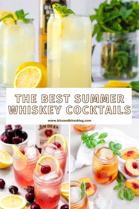 Whiskey Drinks Summer, Irish Lemonade, Summer Bourbon Drinks, Summertime Alcoholic Drinks, Whiskey Mixed Drinks, Best Whiskey Cocktails, Whiskey Cocktails Easy, Bbq Cocktails, Whisky Cocktail Recipes