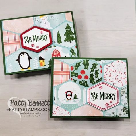 Sneak Peek Snowy Scenes Heartfelt Hexagon Cards - Patty Stamps Stampin Up Christmas 2024 Cards, Heartfelt Hexagon Cards, Stampin Up Snowy Scenes Dsp, 2024 Stampin Up Mini, Stampin Up Snowy Scenes, Snowy Scenes Stampin Up Cards, Stampin Up Snowy Wonder, Heartfelt Hexagon Stampin Up Cards, Snowy Wonder Stampin Up Cards