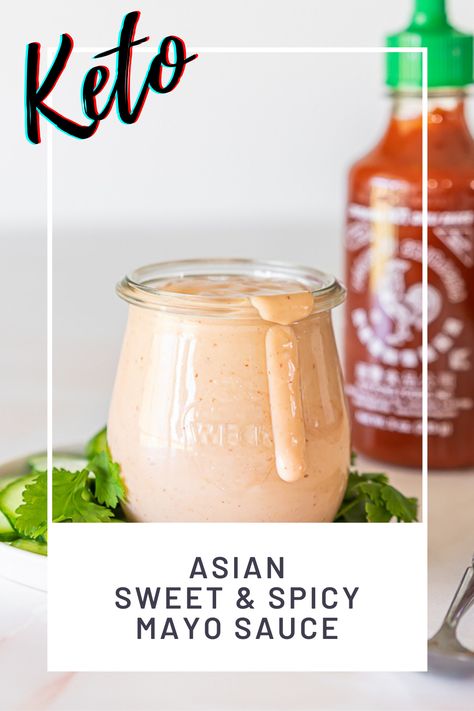 This Keto Asian Sweet & Spicy Mayo Sauce Recipe is one of the most flavorful ways to kick up any dish! We enjoy this sugar-free yum yum sauce as a dip for vegetables, sauce for meats, Keto Spicy Tuna Poke Bowls and for dressing my Easy Crab Kani Salad! Spicy Mayo Salad Dressing, Sweet Mayo Sauce For Sushi, Poke Bowl Mayo Sauce, Dressing For Poke Bowl, Poke Dressing Recipe, Sweet Mayo Sauce, Poke Bowl Recipe Sauce, Keto Yum Yum Sauce, Asian Mayo Sauce