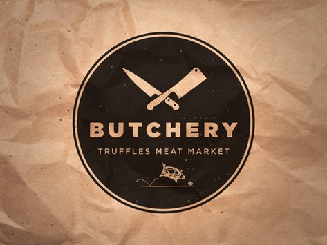 Butchery Logo by Tim Bottchen Butchery Logo, Carnicerias Ideas, Meat Store, Meat Restaurant, Meat Shop, Meat Markets, Butcher Shop, Restaurant Branding, Logo Restaurant