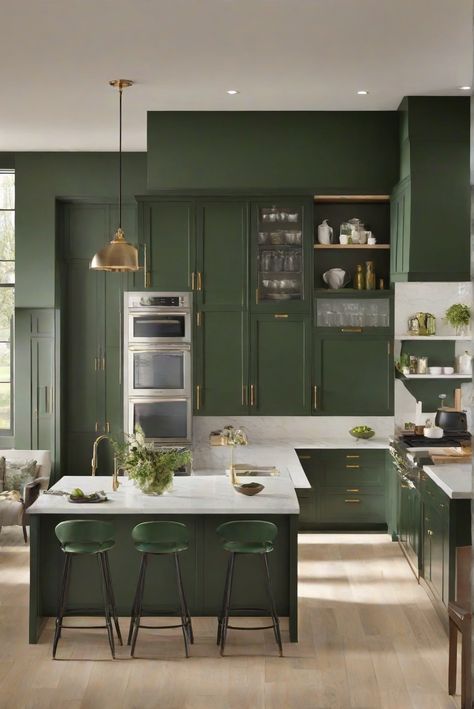 Step into luxury with Benjamin Moore's Essex Green HC-188, transforming your kitchen into a captivating oasis. Explore timeless elegance for 2024 with rich green hues. #Ad #homedecor #homedesign #kitchen #Painthome interiorarchitecture best Wall Colors for kitchen Colors
Bright Room Colors
best colors combinations 
Home Remodeling
Modern Paint Colors
2024 Essex Green Benjamin Moore, Essex Green, Dark Green Kitchen, Green Kitchen Designs, Sage Green Kitchen, Bright Room, Colors Combinations, Green Kitchen Cabinets, Kitchen Wall Colors