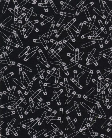 Tossed Safety Pins ~ Black C8373 Safety Pin Wallpaper, Pin Wallpaper, Village Quilt, Doodle Icons, Wholesale Fabric Suppliers, Timeless Treasures Fabric, Phone Wallpaper Pink, Academia Wallpaper, Doodle Icon