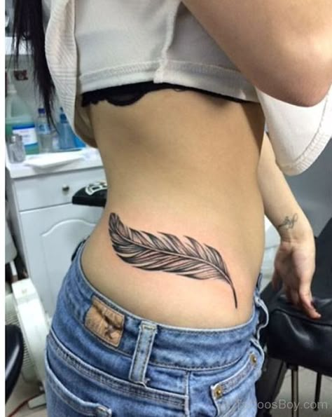 Feather Tattoo On Waist Strech Mark Tattoo, Feather Hip Tattoos, Hop Tattoo, Hamsa Hand Tattoo, Side Tattoos Women, Waist Tattoos, Tattoo Skin, Hip Tattoos Women, Wrist Tattoos For Women