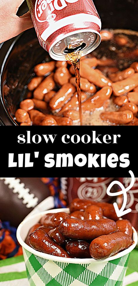 Small Crock Pot Appetizers, Little Winners In Crockpot, Crockpot Bbq Lil Smokies, Dr Pepper Lil Smokies, Lil Smokies Recipes Stovetop Easy, Party Snacks Crockpot, Little Smokeys Crockpot Bbq, Slow Cooker Lil Smokies, Best Little Smokies Recipe