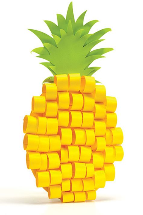 Get ready for a sweet craft! This pineapple is the perfect kid-friendly paper craft. Just download the template and print on Astrobrights Paper, then cut out and assemble. Paper Pineapple Diy, Pineapple Paper Craft, Paper Fruits Craft, Pineapple Crafts For Kids, Fruit Paper Craft, Pineapple Craft, Pineapple Template, Dancing Fruit, Paper Pineapple