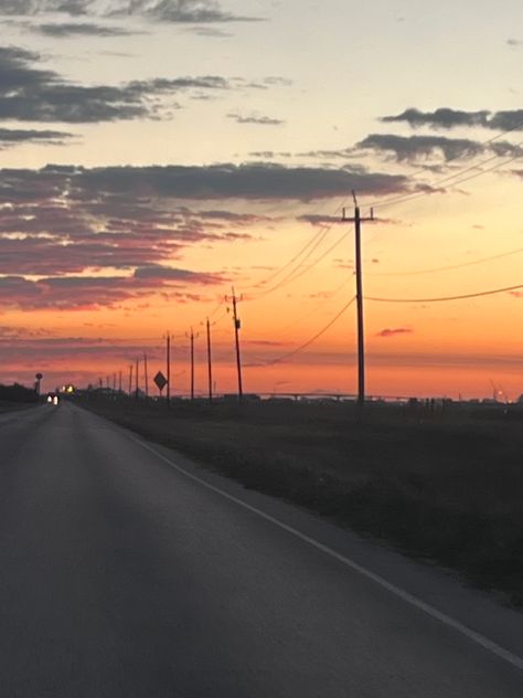 Telephone Poles Aesthetic, Telephone Pole Aesthetic, Sunset On The Road, Amber Sky, Telephone Pole, Aesthetic Picture, On The Road, Aesthetic Pictures, The Road