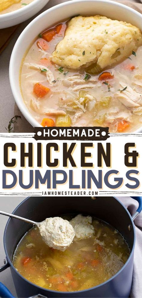 Traditional Chicken And Dumplings, Whole Chicken And Dumplings, Boiled Chicken And Dumplings, Stove Top Chicken And Dumplings, Chicken And Dumplings Soup, Dumplings Soup, Drop Dumplings, Dutch Oven Chicken, Chicken Dumpling Soup