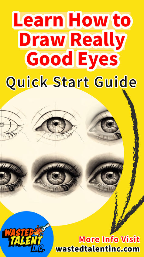 This pin will take the reader to an article that will teach you How To Draw Really Good Eyes Really Fast with this quick start guide that is just 6 steps long and a quick read | How To Draw Eyes Step By Step | How To Draw Eyes Easy | Eye Drawing | Eye Drawing Tutorials | Eye Drawing Easy | Eye Drawing Realistic | Eye Drawing Reference | Eye Drawing Steps for Beginners | Steps To Drawing An Eye | Realistic Eye Drawing Steps | Wasted Talent Inc | WastedTalentInc | Wasted Talent Drawing Steps For Beginners, Eye Drawing Steps, Draw Eyes Easy, Eye Drawing Easy, Art Tips For Beginners, Drawing An Eye, Eye Realistic, Wasted Talent, Portrait Drawing Tips