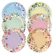 Check this out! Whimsical Plates, Garden Baby Shower Theme, Floral Paper Plates, Tea Time Party, Floral Dessert, Floral Party Decorations, Vintage Garden Parties, Tea Party Setting, Garden Party Decorations