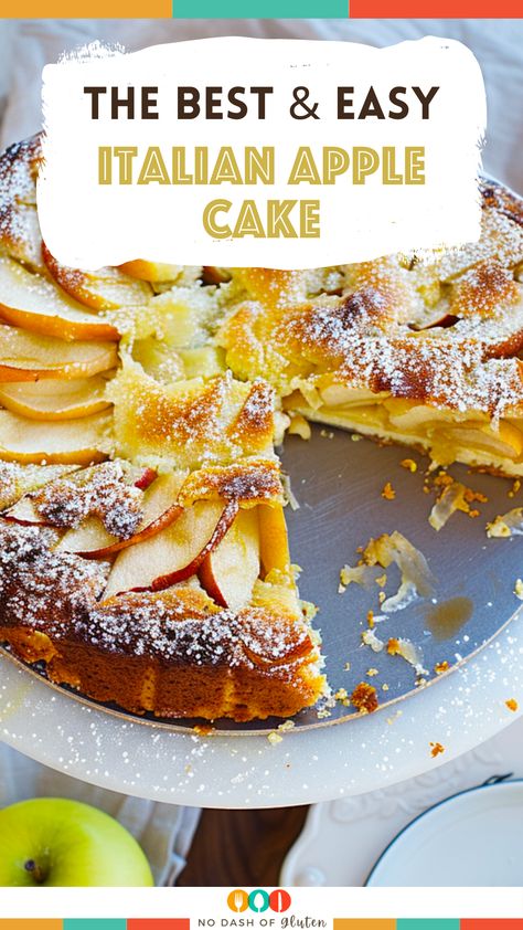 Apple Olive Oil Cake Recipe, Italian Apple Cake Recipe, Easy Italian Desserts 3 Ingredients, Fall Italian Desserts, Italian Cake Recipes, Authentic Italian Desserts, Apple Cake Recipe Easy, Italian Baking, Apple Crumb Cakes