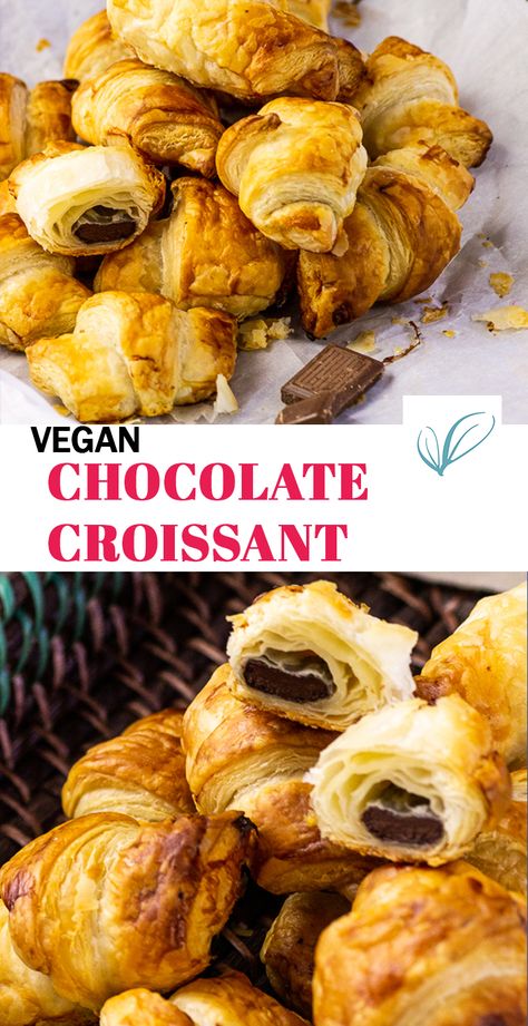 Vegan Dessert Appetizers, Vegan Chocolate Croissant, Vegan Puff Pastry Recipes Desserts, Puff Pastry Vegan Recipes, Sweet Vegan Breakfast, Vegan Breakfast Pastries, Vegan Puff Pastry Dessert, Healthy Breakfast Pastries, Vegan Puff Pastry Recipes Savory