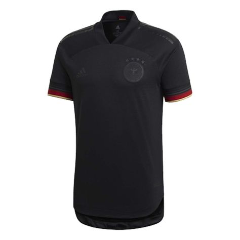 PRICES MAY VARY. Jersey,Polyester Pull On closure Regular fit / Ribbed V-neck Soft, breathable fabric / Authentic soccer jersey Breathable, air-cooling HEAT.RDY / Shaped hem Heat-applied Germany crest 100% polyester doubleknit They're back in black. As the four-time world champions plot their path to further glory, this adidas Germany soccer jersey goes dark. Carbon-colored details hide in plain sight on the team's away uniform. It returns to a look that has spread panic through defenses across Germany Kit, Afghanistan Women, Goalkeeper Kits, Germany Football, Back In Black, Training Shorts, Adidas Online, How To Look Classy, Back To Black