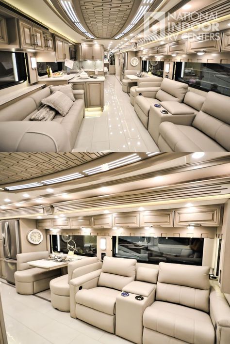 Motor Coaches Luxury Rv, Custom Rv Motorhome, Beautiful Rv Interior, Rv Bus Luxury Rv, Newmar Rv Motorhome, Luxury Caravan Interior, Rv Glamping Ideas, Luxury Motorhomes Interiors, Luxury Bus Interior