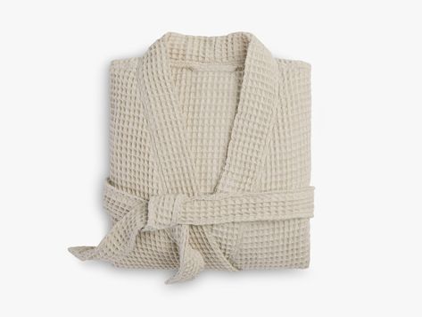 Relax in this lightweight, softly textured bathrobe inspired by the world's finest spas. Features two hip pockets, a folded collar and secure waist tie. Unisex Waffle Robe in Tan size XL | Parachute Parachute Home, Turkish Culture, Bedroom Essentials, Wool Dryer Balls, Comfortable Clothes, Summer Capsule Wardrobe, Children Clothes, Large Shirts, Waffle Weave