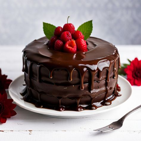 Dark Chocolate Cake Recipe with Chocolate Ganache - Instacart Dark Chocolate Ganache Cake, Dark Chocolate Cake Recipes, Chocolate Ganache Cake, Dark Chocolate Cake, Ganache Cake, Dark Chocolate Ganache, Easy Chocolate Cake, Dark Chocolate Cakes, Easy Chocolate