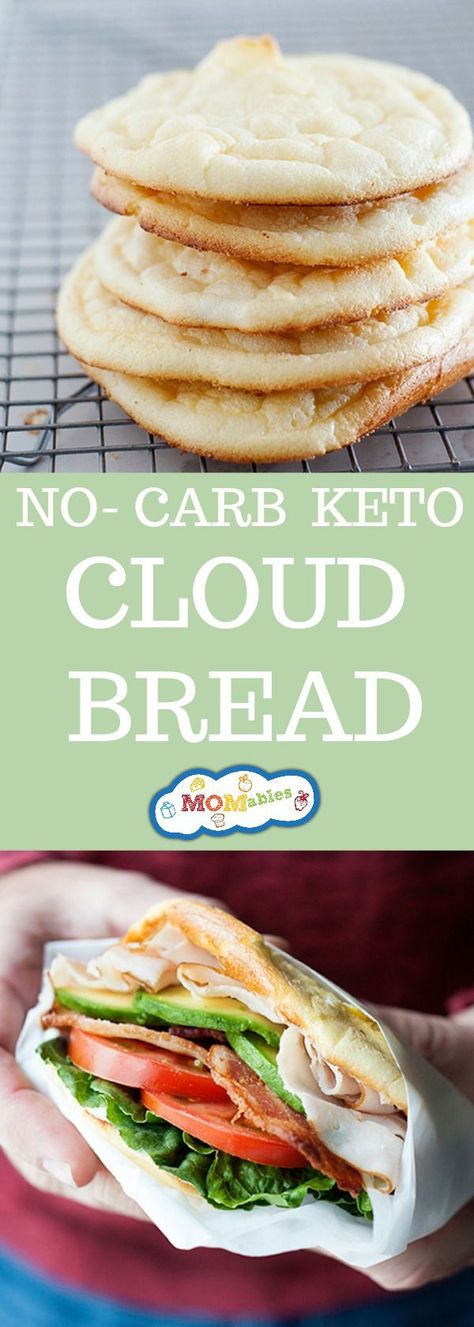 Substitute For Bread, Easy Cloud Bread Recipe, No Carb Cloud Bread, Keto Cloud Bread, Low Carb Pancake Recipe, Keto Bread Recipe, Keto Banana Bread, Coconut Flour Bread, No Bread Diet