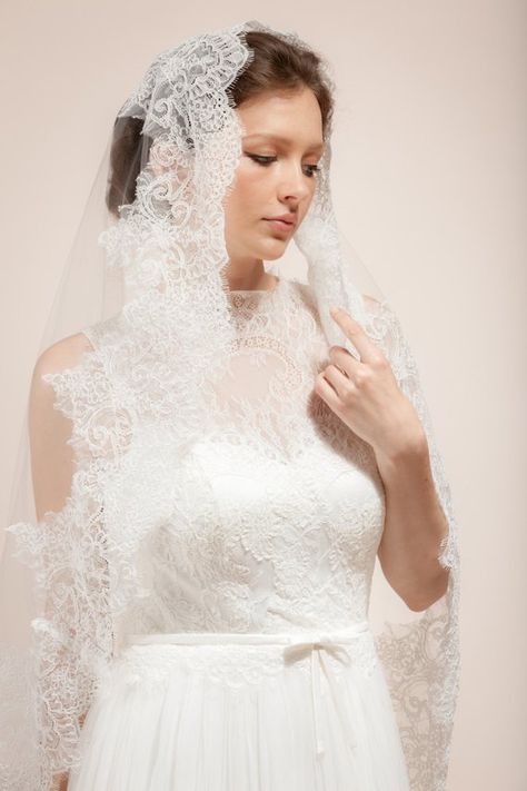 Wedding veil, bridal veil, Mantilla Veil, lace bridal veil, bridal veil with wide French lace trim - Wedding Veil Lace, Lace Mantilla Veil, Wedding Dress Topper, Elbow Length Veil, Ivory Wedding Veils, Lace Wedding Veil, Lace Veils Bridal, Veil Cathedral, Floral Veil