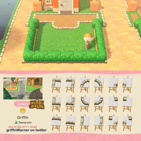 Creator Id Animal Crossing Path, Acnh Path Edge Code, Acnh Neighborhood Path Codes, Acnh Path Edge, Acnh Path Edge Design, Animal Crossing Creator Code, Acnh Designs Paths, Acnh Pattern Path, Animal Crossing Patterns