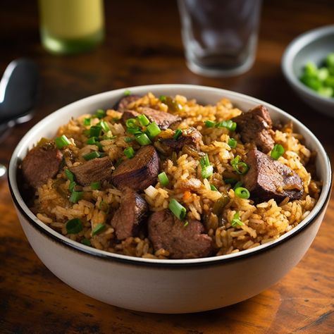 Chef Paul Prudhomme's Dirty Rice Recipe | Recipes.net Chef Paul Prudhomme Recipes, Paul Prudhomme Recipes, Greasy Rice, Jambalaya Pasta Recipe, Bouillon Recipe, Sausage Jambalaya Recipe, Seafood Boil Sauce, Louisiana Dishes, Dirty Rice Recipe