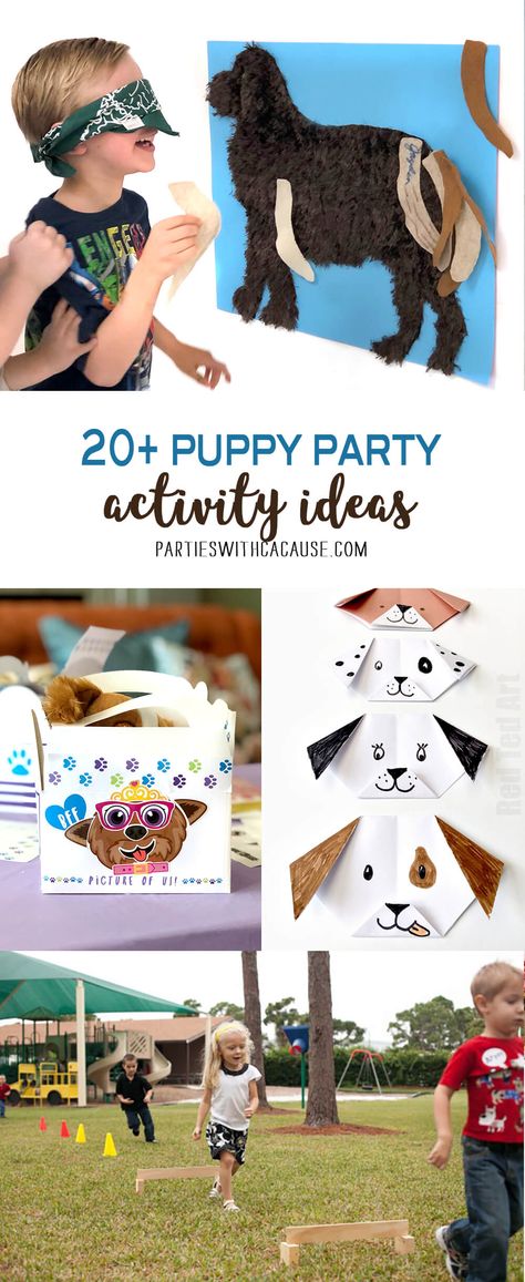 Puppy Party Games, Puppy Birthday Party Theme, Dog Themed Crafts, Party Activity Ideas, Puppy Themed Birthday Party, Among Us Birthday Party, Puppy Party Theme, Puppy Party Favors, Among Us Birthday