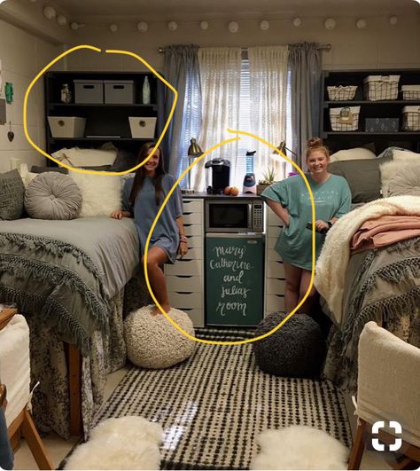 2 Person College Dorm Room Ideas, Appalachian State University Dorms, College Bathroom Decor Dorm Room Organization Ideas, Cool Dorm Ideas, Dorm Room Divider Ideas, Dorm Room Set Up Layout For Two, Cute College Dorm Ideas, Double Dorm Room Ideas, Safari Lodge Decor