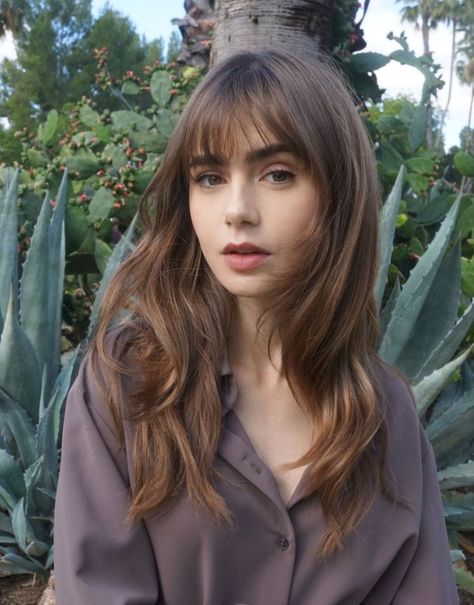 Lily Collins Haircut, Lily Jane Collins, ليلي كولينز, Lily Collins Hair, Phil Collins, Long Hair With Bangs, Good Hair Day, Haircuts With Bangs, Lily Collins