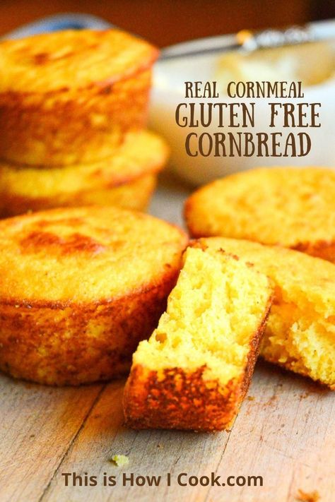 Buttermilk Cornbread Recipe, Gluten Free Cornbread Muffins, Gluten Free Cornbread Recipe, Gf Muffins, Cornmeal Recipes, Southern Cookbook, Buttermilk Cornbread, Gluten Free Cornbread, Cookies Gluten Free