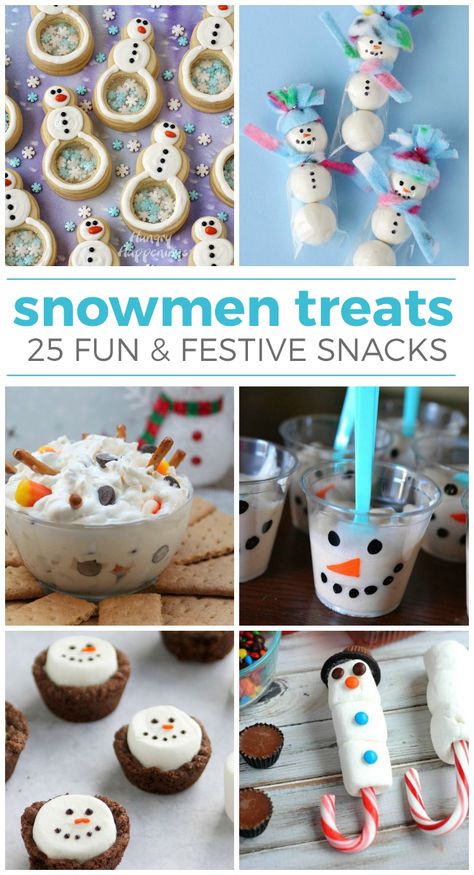 Theme Snack, Snowman Treats, Cool Gingerbread Houses, Winter Snack, Snowman Party, Marshmallow Snowman, Winter Treats, Edible Crafts, Kids Treat