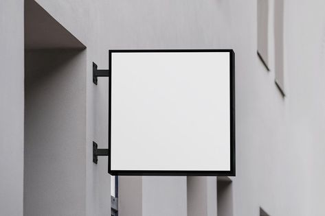 Cafe Mockup, Black And White Signage, Black Signage, Restaurant Mockup, Logo Mockup Design, Sign Mockup Free, Mockup Design Templates, Store Mockup, Signage Mockup