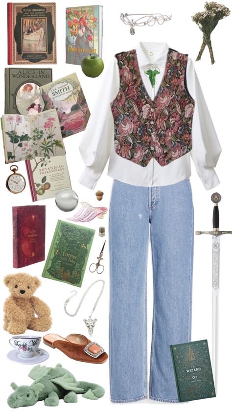 #books #labryinth #fantasy #fantasycore #red #green #hobbit Hobbit Aesthetic Clothes, Hobbit Outfit, Hobbit Aesthetic, Outfits Aesthetic, The Hobbit, Out Of Style, Alice In Wonderland, Aesthetic Clothes, Different Styles