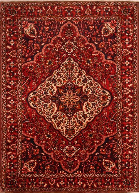 A beautiful Persian Bakhtiar area rug was hand knotted by traditional artisans in Iran. Like all our rugs, this rug comes with FREE SHIPPING and a no-questions-asked 30 day return policy. This  9x12 ft  rectangle  red carpet will be delivered to your door by FedEx or UPS. Rugman.com presents Persian Bakhtiar Rugs. Shop online and enjoy 110% Price Match, Free Shipping, 30-Day Worry Free Return. #rugman #rug #carpet #persianrug #bakhtiarrug Red Traditional Rug, Persian Rug Drawing, Red Carpet Room Decor, Old Rug Aesthetic, Persian Rug Illustration, Red Rug Aesthetic, Persian Rug Wallpaper Iphone, Persian Carpet Wallpaper, Persian Rug Wallpaper