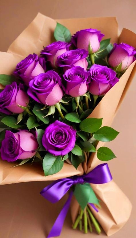 Purple Roses Bouquet, Purple Rose Bouquet, Love Rose Flower, Rose Belle, Meagan Good, Rose Flower Pictures, Boquette Flowers, Flower Arrangements Simple, Lovely Flowers Wallpaper