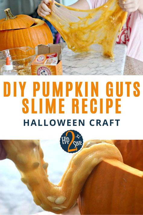 Pumpkin decorating ideas have a whole new meaning when you can repurpose the pumpkin seeds. Make your own homemade pumpkin guts slime using leftover pumpkin seeds. Halloween Slime Recipe, Pumpkin Guts, Halloween Slime, Crafty Morning, Halloween Arts And Crafts, Halloween Preschool, Pumpkin Party, Halloween Party Games, Halloween Tags