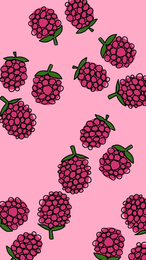 Raspberry doodle wallpaper Raspberry Phone Wallpaper, Raspberry Aesthetic Wallpaper, Raspberry Aesthetic, Raspberry Background, Raspberry Wallpaper, Raspberry Pattern, Iphone Wallpaper Vsco, Cute Summer Wallpapers, Apple Logo Wallpaper Iphone