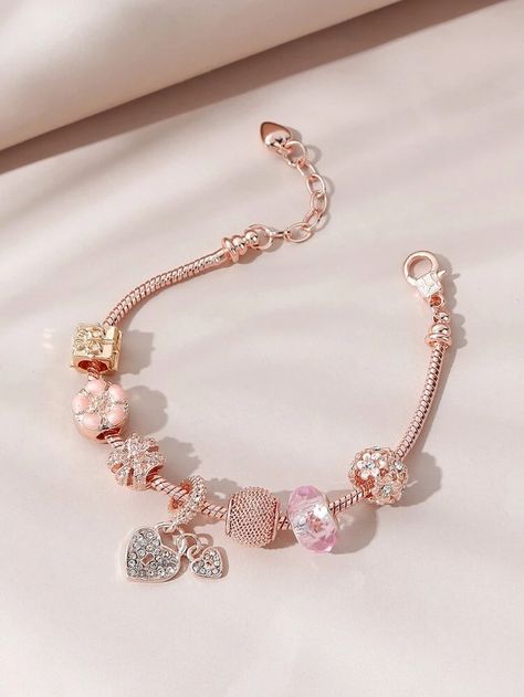 Pandora Bracelet Charms Ideas, Bracelet Photo, Pandora Bracelet Designs, Pandora Jewelry Charms, Princess Jewelry, Bracelet Pandora, Heart Decor, Bracelets Design, Gelang Manik