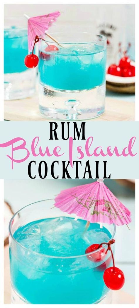 Drinks With Sprite, Curacao Drink, Rum Drinks Easy, Blue Curacao Drinks, Malibu Rum Drinks, Coconut Rum Drinks, Fruity Mixed Drinks, Rum Drinks Recipes, Fruity Alcohol Drinks