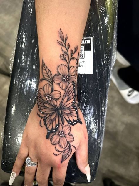 Hand Sized Tattoos For Women, Arm And Hand Tattoos For Women, Butterfly Tattoo On Hand For Women, Rose Arm Tattoos For Women Forearm, Tattoos Forearm Women, Hand Arm Tattoos For Women, Hand And Arm Tattoos For Women, Women Hand Tattoos Ideas, Forarm Tattoos Woman