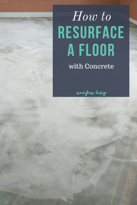 Learn how to resurface a floor with concrete. These DIY concrete floors were installed over subflooring for stunning results. #semiglossdesign #concretefloor #resurfacefloor #skimcoat #concrete #flooring Diy Concrete Floors, Bathroom Concrete Floor, Concrete Kitchen Floor, Concrete Floors Diy, Inexpensive Flooring, Concrete Flooring, Concrete Stained Floors, Concrete Bathroom, Concrete Kitchen