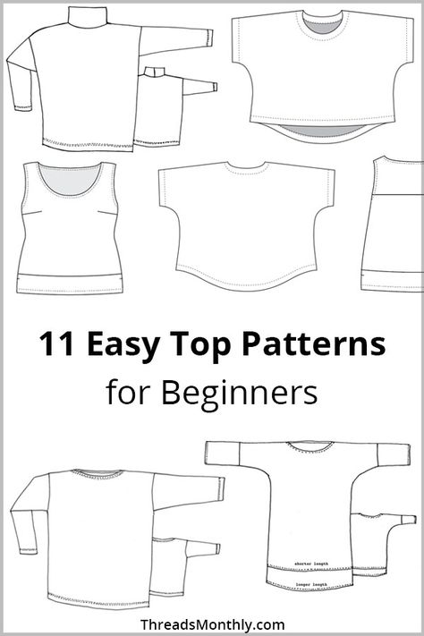 Patterns For Blouses For Women, Simple Tops For Women Pattern, Simple Shirt Pattern Free, Easy Sew Shirts For Women, Easy Sew Shirt, Simple Shirt Sewing Pattern, Simple Sewing Patterns Free, Shirts For Women Pattern, Sewing Patterns Tops Women