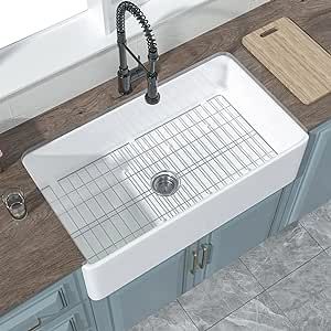 Barn Sink, Farmer Sink, White Farm Sink, Sink For Kitchen, Kitchen Sink White, Kitchen Sink Sizes, Single Sink Kitchen, Farmers Sink, Sink Undermount