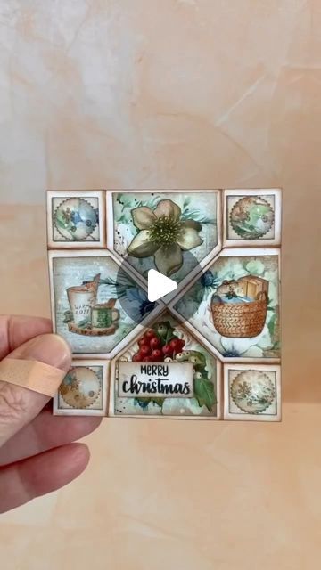 Never Ending Cards, Infinity Cards, Stamperia Cards, Neverending Card, Vintage Pizza, Infinity Card, Never Ending Card, Stamped Christmas Cards, Fancy Fold Card Tutorials