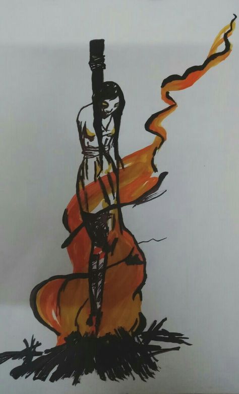 Burnt At The Stake Witches, Burning At The Stake Tattoo, Burning Witch Drawing, They Didnt Burn Witches, Burning Witch Art, Witch Burning Art, Witch Burning At Stake, Witch Burning Tattoo, Burning Witch Tattoo