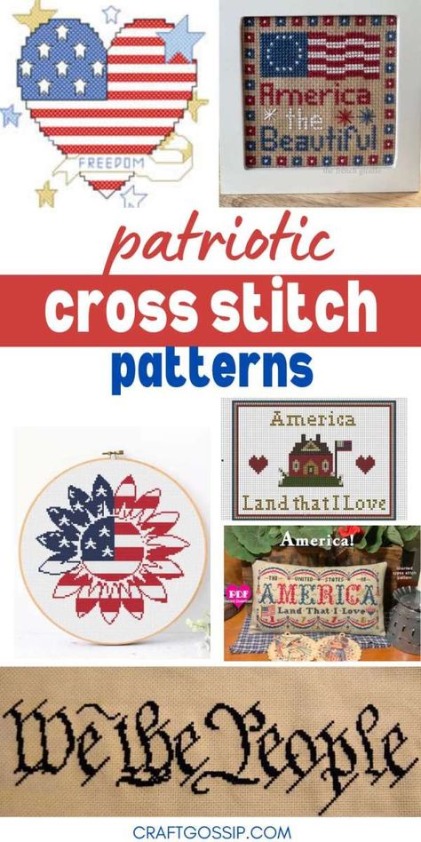 America Cross Stitch Patterns – Cross-Stitch Americana Cross Stitch Patterns, Patriotic Cross Stitch Patterns, Flag Cross Stitch, Knitting Quilt, Free Cross Stitch Designs, Indie Craft, Santa Cross Stitch, Rose Crafts, Flag Day