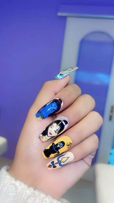 Festival Nail Art Designs, Shiv Ji Nail Art, Mahadev Nail Art, Nail Design Kit, Deco Nails, Nail Art Stencils, Bridal Nails Designs, Set Nails, Mickey Nails