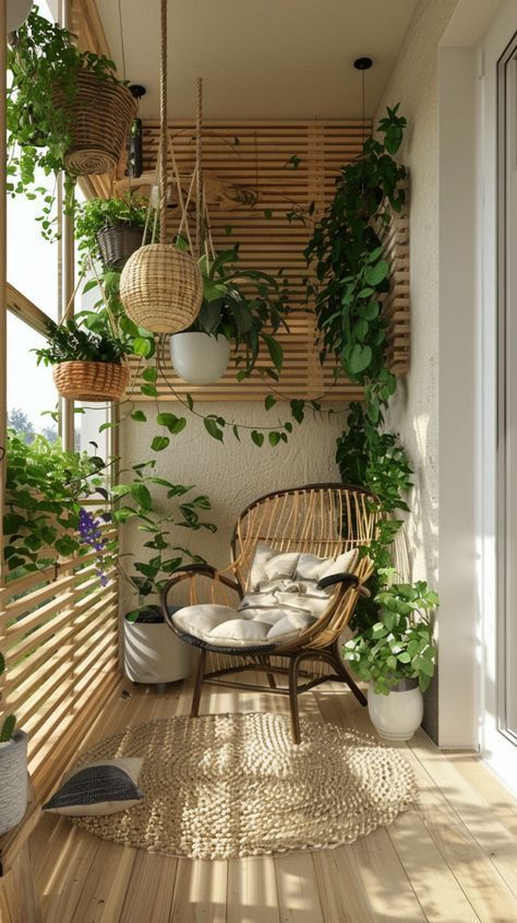 Garden Decor Balcony, Balcony Plants Ideas, Balcony Garden Ideas Apartment, Balcony With Plants, Colorful Balcony, Balcony Inspiration, Small Patio Ideas, Small Apartment Balcony Ideas, Boho Balcony